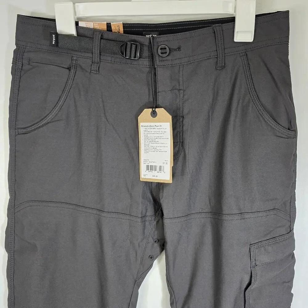 Prana Stetch Zion Pant II Straight Leg Dark Iron outdoor pants 31 x 30 NWT